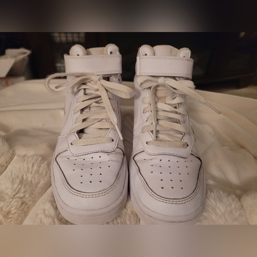 Nike‎ Court Borough Mid 2 White/White Sneakers Shoes CD7782-100 5Y - Picture 4 of 11